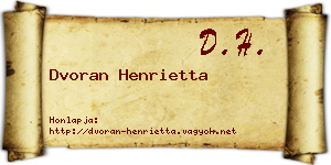 Dvoran Henrietta névjegykártya