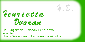 henrietta dvoran business card